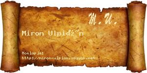 Miron Ulpián névjegykártya